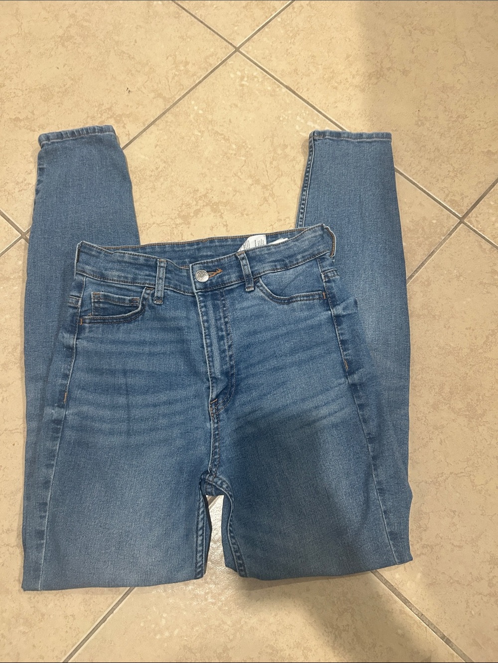 H&M Light Blue Denim Jeans with Contrast Stitching